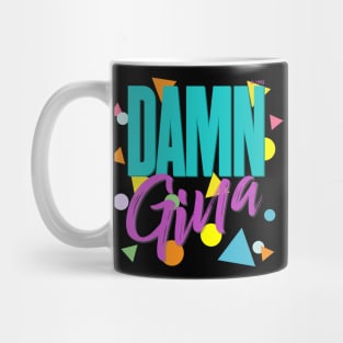 Damn Gina! 90s Aesthetic Hip Hop Style Typography Design Mug